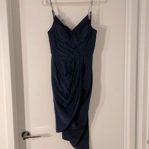 Zimmerman silk navy blue midi dress